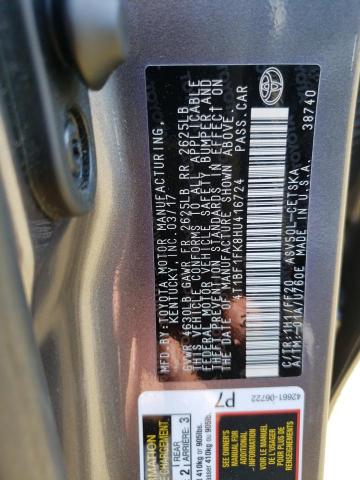 4T1BF1FK8HU416724 - 2017 TOYOTA CAMRY LE GRAY photo 12