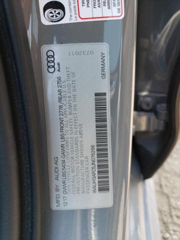 WAUH3AFC5JN076266 - 2018 AUDI A6 PRESTIGE ნაცრისფერი ფოტო 13