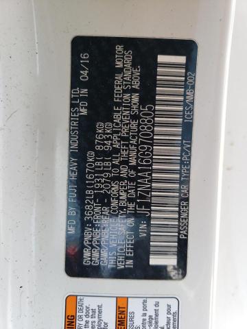 JF1ZNAA16G9708805 - 2016 TOYOTA SCION FR-S თეთრი ფოტო 13