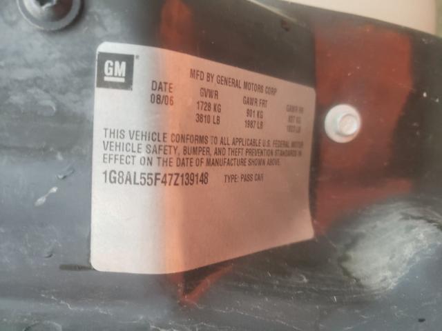 1G8AL55F47Z139148 - 2007 SATURN ION LEVEL 3 BLUE photo 10