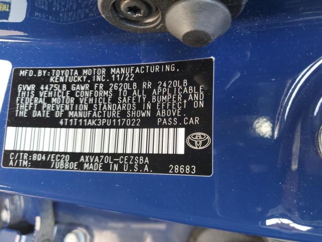 4T1T11AK3PU117022 - 2023 TOYOTA CAMRY SE NIGHT SHADE BLUE photo 12