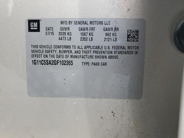 1G11C5SA2GF102365 - 2016 CHEVROLET MALIBU LIM LT Қоңыр фото 12