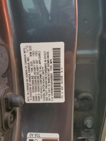 2HKRM4H50GH606852 - 2016 HONDA CR-V EX GRAY photo 13