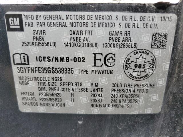 3GYFNFE35GS538336 - 2016 CADILLAC SRX PERFORMANCE COLLECTION Графитовый фото 14