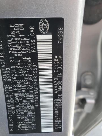 4T1G11AK1PU839591 - 2023 TOYOTA CAMRY SE NIGHT SHADE SILVER photo 12