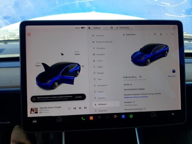 5YJ3E1EA1LF708883 - 2020 TESLA MODEL 3 BLUE photo 9