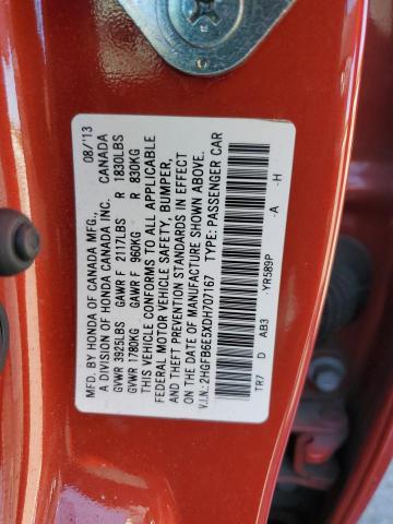 2HGFB6E5XDH707167 - 2013 HONDA CIVIC SI ORANGE photo 13