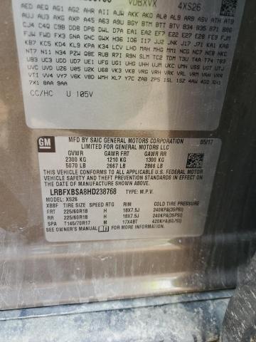 LRBFXBSA8HD238768 - 2017 BUICK ENVISION ESSENCE Qəhvəyi foto 12