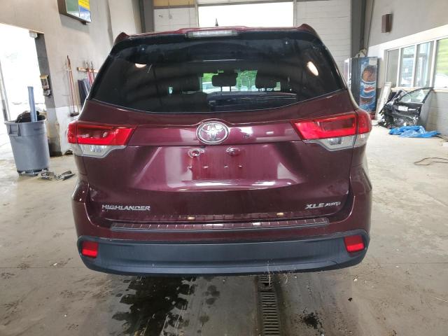 5TDJZRFH1HS475354 - 2017 TOYOTA HIGHLANDER SE BURGUNDY photo 6