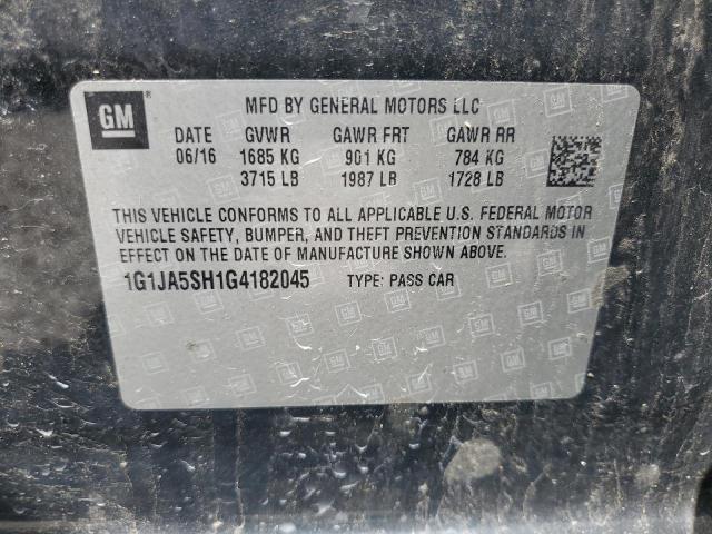 1G1JA5SH1G4182045 - 2016 CHEVROLET SONIC LS BLACK photo 13