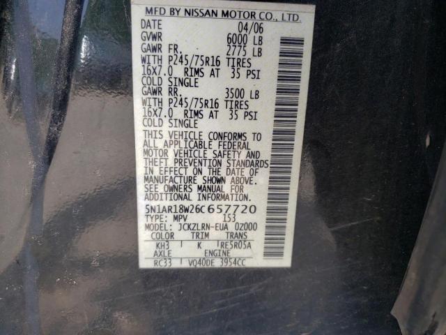5N1AR18W26C657720 - 2006 NISSAN PATHFINDER LE 黑色 照片 13