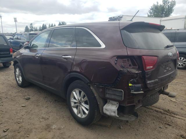 5XYPG4A31KG567373 - 2019 KIA SORENTO L BURGUNDY photo 2