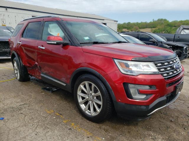 1FM5K8F89GGB08156 - 2016 FORD EXPLORER LIMITED RED photo 4