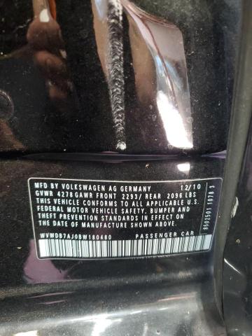 WVWDB7AJ0BW180480 - 2011 VOLKSWAGEN GOLF BLACK photo 12