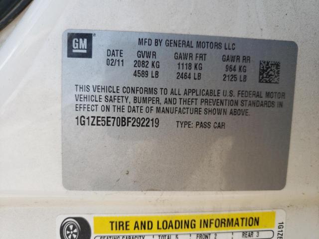 1G1ZE5E70BF292219 - 2011 CHEVROLET MALIBU LTZ Beyaz fotoğraf 12