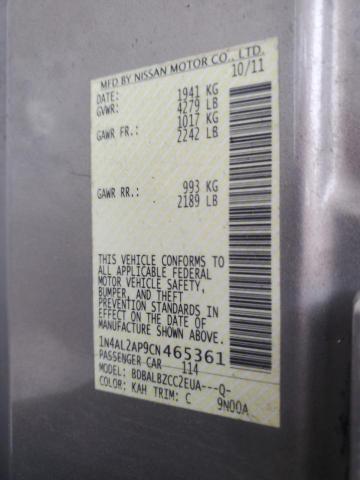 1N4AL2AP9CN465361 - 2012 NISSAN ALTIMA BASE BEIGE photo 12