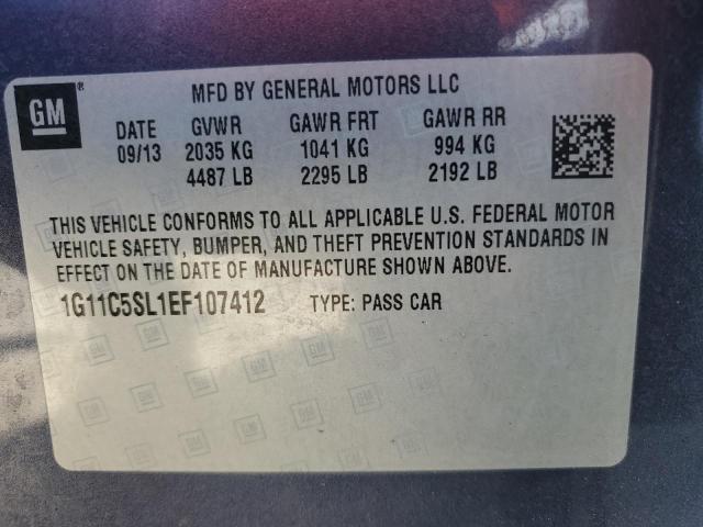 1G11C5SL1EF107412 - 2014 CHEVROLET MALIBU 1LT 石墨色 照片 12