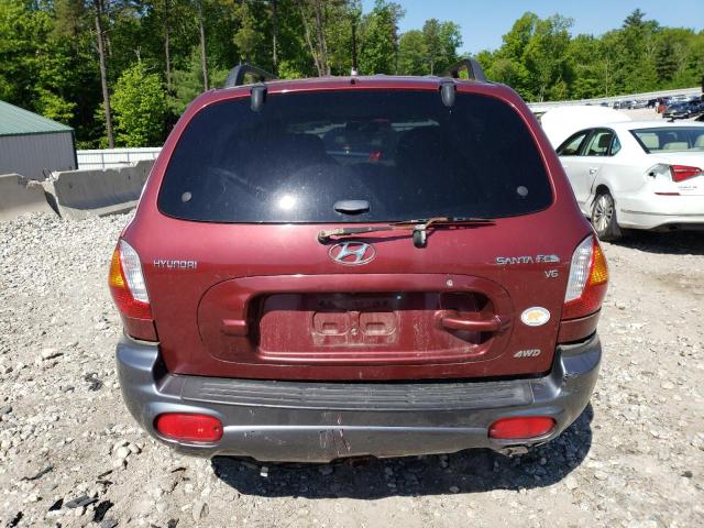 KM8SC73D34U742796 - 2004 HYUNDAI SANTA FE GLS RED photo 6