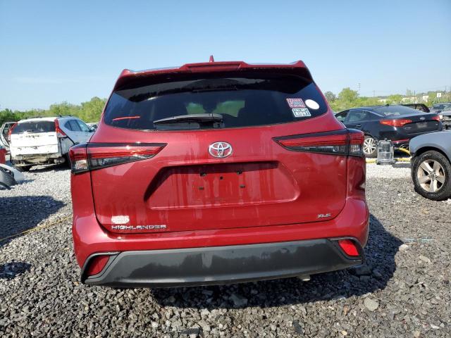 5TDGZRAH2LS026937 - 2020 TOYOTA HIGHLANDER XLE RED photo 6