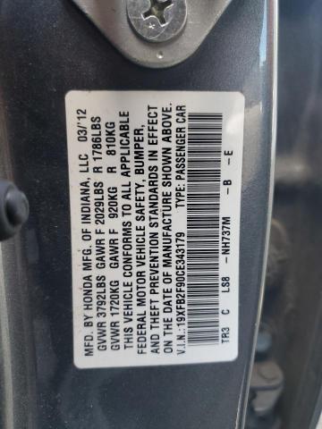 19XFB2F90CE343179 - 2012 HONDA CIVIC EXL Boz foto 13