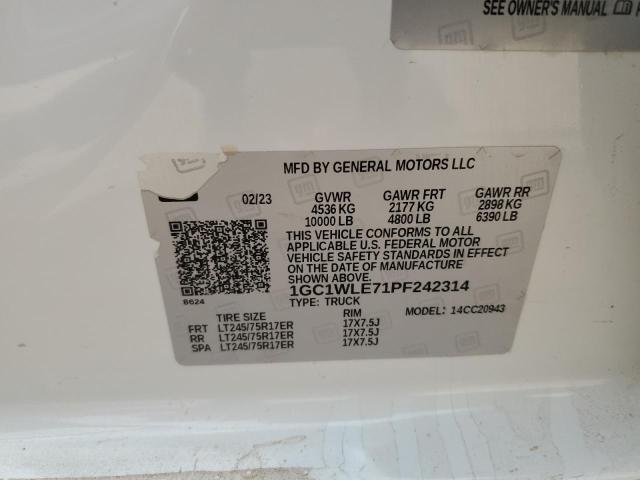 1GC1WLE71PF242314 - 2023 CHEVROLET SILVERADO C2500 HEAVY DUTY WHITE photo 12