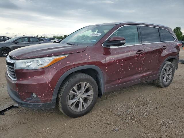 5TDKKRFH6FS116460 - 2015 TOYOTA HIGHLANDER XLE BURGUNDY photo 1