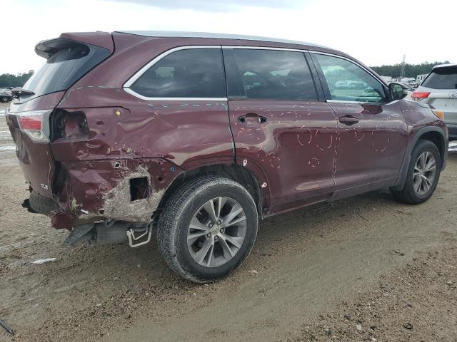 5TDKKRFH6FS116460 - 2015 TOYOTA HIGHLANDER XLE BURGUNDY photo 3