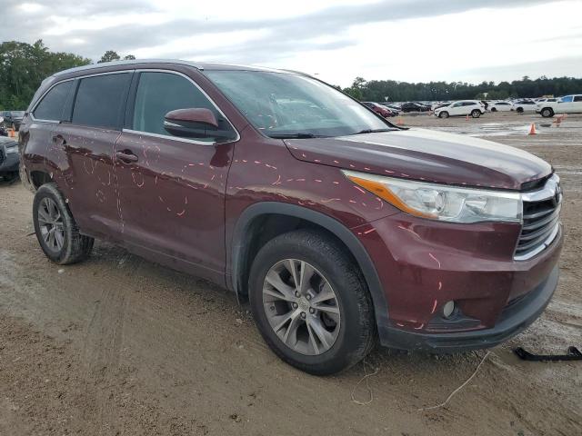5TDKKRFH6FS116460 - 2015 TOYOTA HIGHLANDER XLE BURGUNDY photo 4