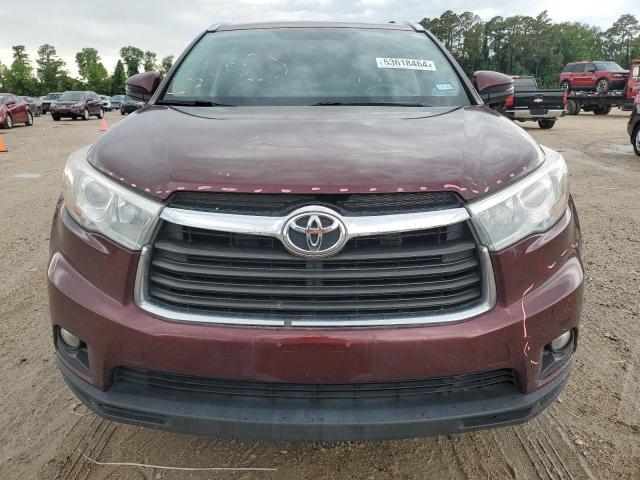 5TDKKRFH6FS116460 - 2015 TOYOTA HIGHLANDER XLE BURGUNDY photo 5