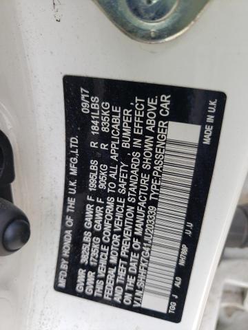 SHHFK7G41JU203339 - 2018 HONDA CIVIC SPORT 白色 照片 12