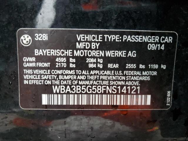 WBA3B5G58FNS14121 - 2015 BMW 328 XI SULEV BLACK photo 12