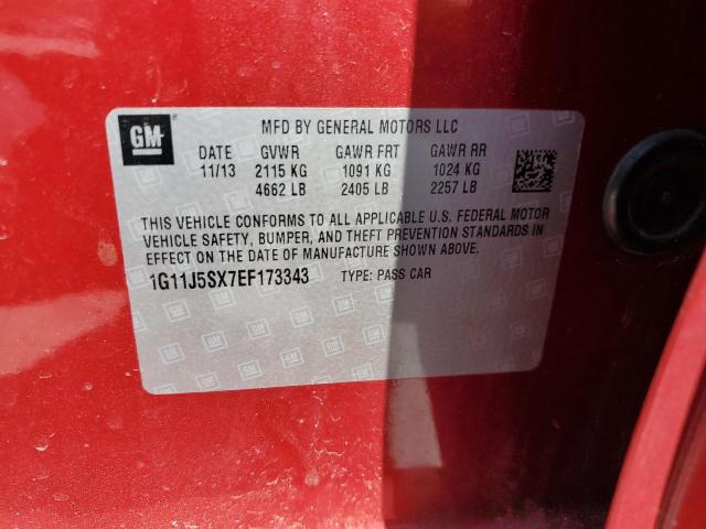 1G11J5SX7EF173343 - 2014 CHEVROLET MALIBU LTZ RED photo 13