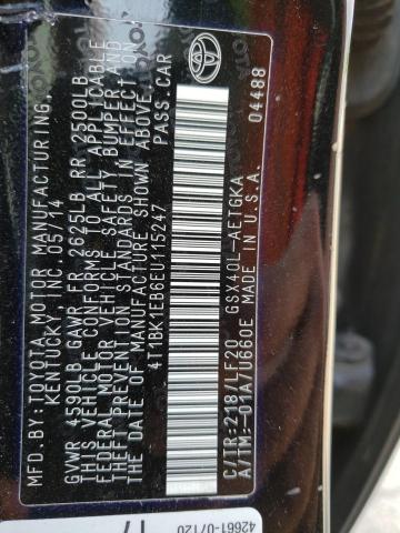 4T1BK1EB6EU115247 - 2014 TOYOTA AVALON BASE Qara foto 12