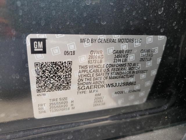 5GAERDKW5JJ259861 - 2018 BUICK ENCLAVE AVENIR GRAY photo 13