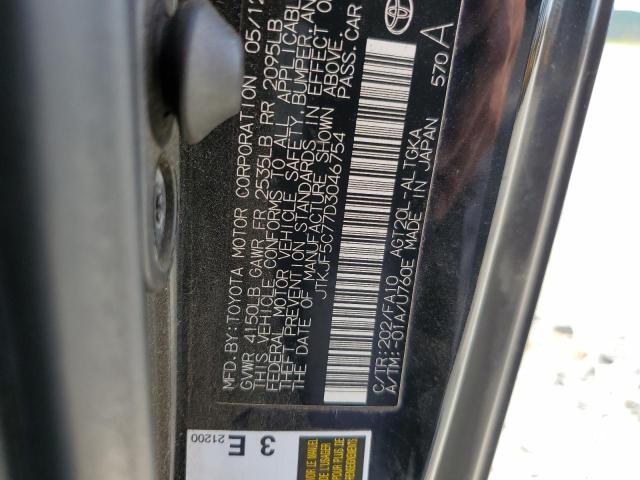 JTKJF5C77D3046754 - 2013 TOYOTA SCION TC 黑色 照片 12