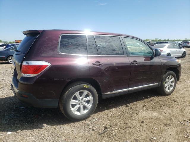 5TDZK3EHXDS125141 - 2013 TOYOTA HIGHLANDER BASE BURGUNDY photo 3