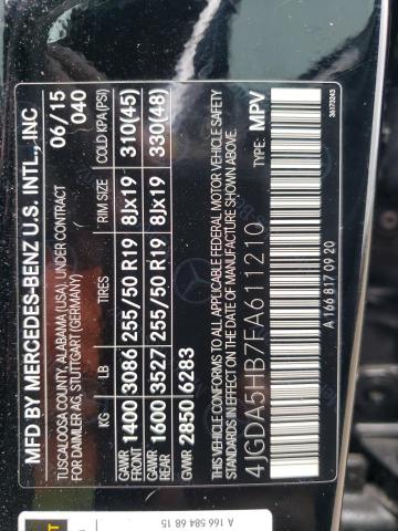 4JGDA5HB7FA611210 - 2015 MERCEDES-BENZ ML 350 4MATIC BLACK photo 13