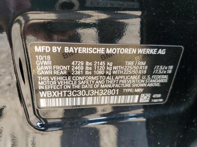 WBXHT3C30J3H32801 - 2018 BMW X1 XDRIVE28I BLACK photo 12