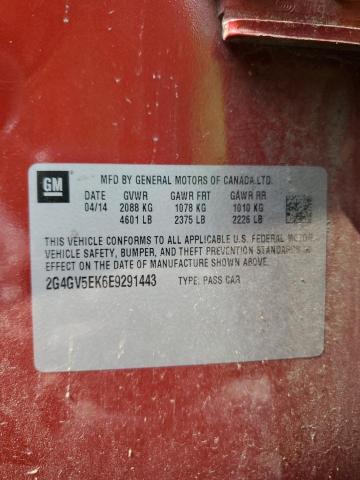 2G4GV5EK6E9291443 - 2014 BUICK REGAL 红色 照片 13