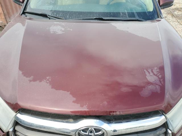 5TDJKRFH7FS210424 - 2015 TOYOTA HIGHLANDER XLE 勃艮第红 照片 11