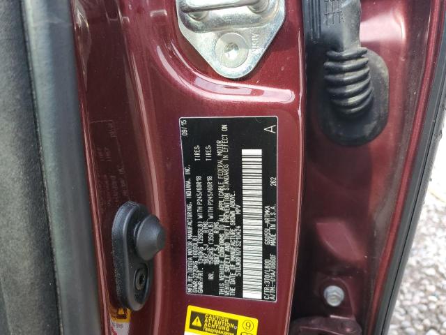 5TDJKRFH7FS210424 - 2015 TOYOTA HIGHLANDER XLE 勃艮第红 照片 12