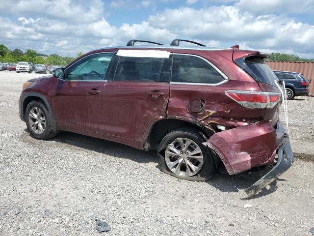 5TDJKRFH7FS210424 - 2015 TOYOTA HIGHLANDER XLE 勃艮第红 照片 2