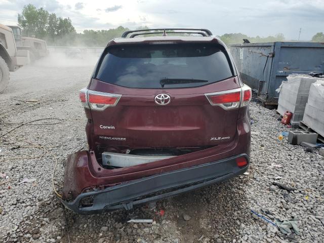 5TDJKRFH7FS210424 - 2015 TOYOTA HIGHLANDER XLE BURGUNDY photo 6