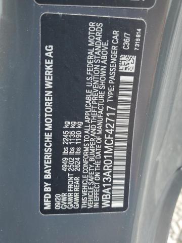WBA13AR01MCF42717 - 2021 BMW M440XI CHARCOAL photo 12