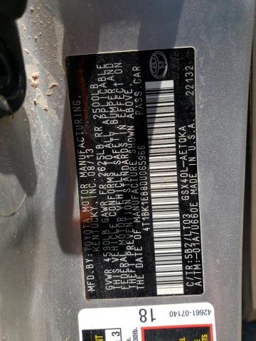 4T1BK1EB8DU065966 - 2013 TOYOTA AVALON BASE 金色 照片 13