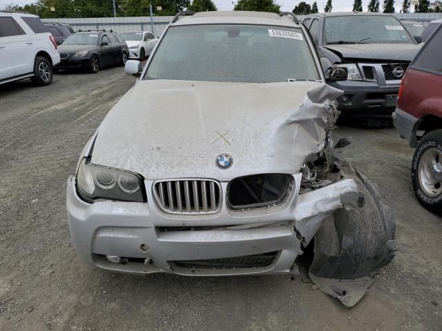 WBXPC93487WF23076 - 2007 BMW X3 3.0SI SILVER photo 5