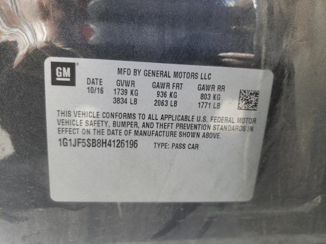 1G1JF5SB8H4126196 - 2017 CHEVROLET SONIC PREMIER GRAY photo 12