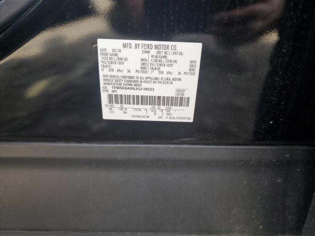 1FM5K8AR8JGA99523 - 2018 FORD EXPLORER POLICE INTERCEPTOR 黑色 照片 13