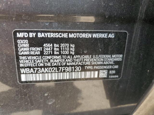 WBA73AK02L7F98130 - 2020 BMW 228XI GRAY photo 13