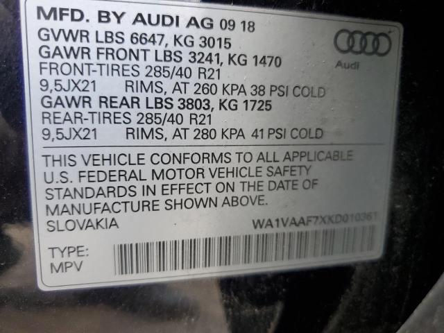 WA1VAAF7XKD010361 - 2019 AUDI Q7 PRESTIGE 黑色 照片 13